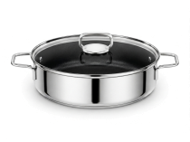 Tavë Rrumbullake me Kapak, Inox, 28 cm Delimano